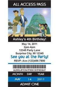 Wild Kratts Ticket Style Birthday Party Invitations with Envelope 
