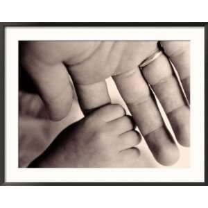  Babys Hand Grasping Fathers Finger Collections Framed 