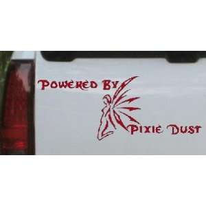 Powered By Pixie Dust Car Window Wall Laptop Decal Sticker    Red 30in 