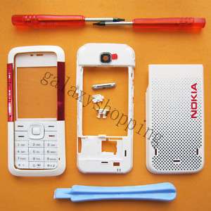 White+Red Full Housing Case Cover Keypad For Nokia 5310  
