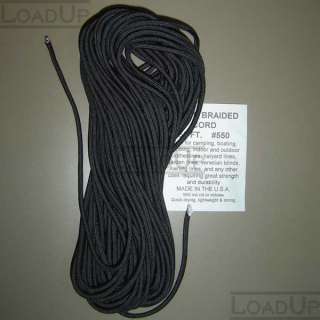 550 PARACORD Military Cord BLACK 50ft 7 Strand TypeIII  