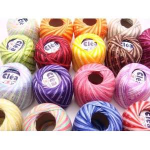 Free Ship Lot 16 Balls Clea Variegated Size 10 Crochet 