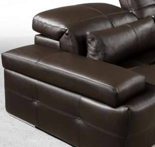 568 Modern Brown Italian Leather Sectional Sofa  