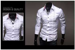   NWT Mens Slim Fit Casual Long Sleeve Shirt Drape M XXL 3 Colors 5914