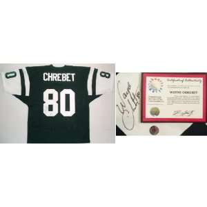  Wayne Chrebet Signed Green Custom Jersey Sports 
