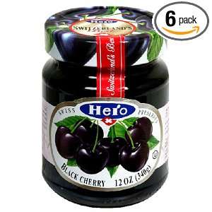 Hero Black Cherry Preserves, 12 Ounce Jars (Pack of 6)  