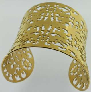 Stainless Steel Gold EP Net Party Cuff Bracelet Womens  