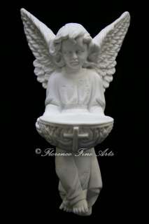 Angel Holding Holy Water Font Italian Statue Sculpture Vittoria Made 