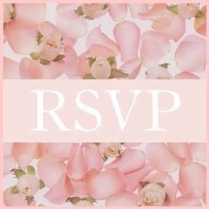  Rose RSVP Pink Rose Petals Wedding Invitation Postage 