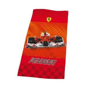  Ferrari Red F1 Car Beach Towel