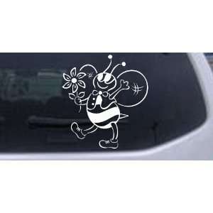 Cute Honey Bee with Flower Decal Animals Car Window Wall Laptop Decal 