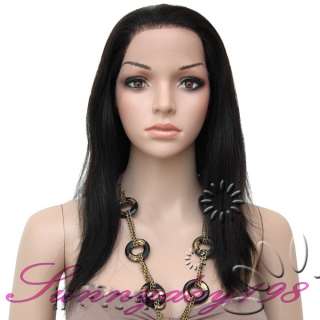   Remy Human Hair Full Lace Wigs #1B Natural Black in stock  