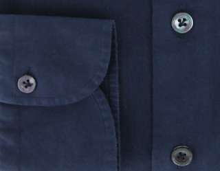 Imperfect $375 Finamore Napoli Navy Blue Shirt 16/41  
