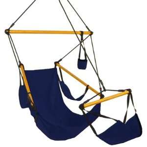  Air Chair   Navy with Arms and Solid Wood Patio, Lawn 