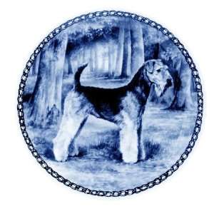  Airedale Danish Blue Porcelain Plate #7273