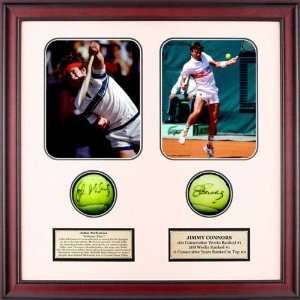 Jimmy Connors and John McEnroe   Rivalry   Autographed Dual Tennis 