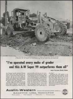 1958 AUSTIN WESTERN A W Super 99 GRADER AD~Milwaukee  