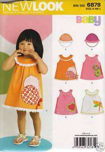 New Look Pattern 6878 Infants Girls Dresses Size NB L  