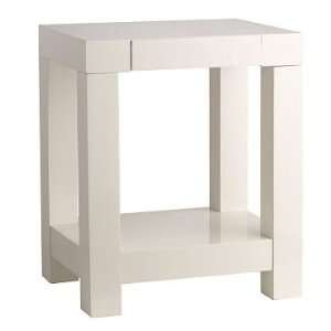 west elm Parsons End Table, Polished White 