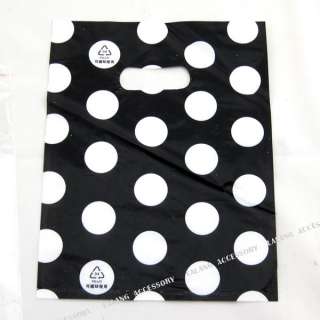  Wholesale Charms Black White Dot Boutique Gift Plastic Carrier Bags 