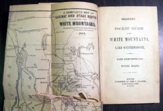 RARE Bradlees Pocket Guide White Mountains NH 1862 MAP  
