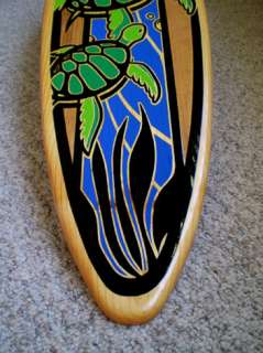 Triple Turtle Surfboard Wall Art Honu Wood Island Decor  