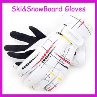 New Waterproofing White&Trickle Ski Snowboard Gloves XL  