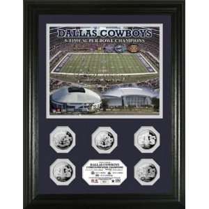  Dallas Cowboys 5 Time Super Bowl Champions Silver Coin 