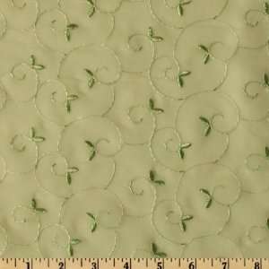  Chiffon Vines Green Fabric By The Yard Arts, Crafts & Sewing