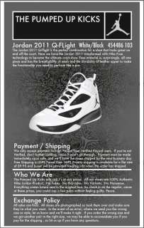 Air Jordan Q Flight 2011 White Black 8.5 9 9.5 10 10.5 11 12 13 