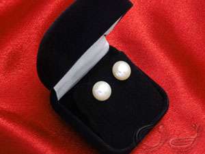 White 9mm Culture Pearl Earrings 14K Gold / Silver Stud  
