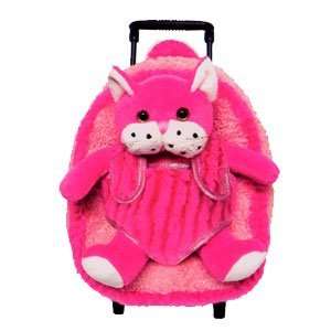   Cat Best Buddy Kids Backpack with Removable Plush Animal and Roller