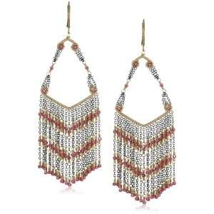 Dana Kellin Dramatic Two Tone Fringe with Indian Pink Crystal Detail 