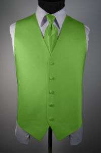 Lime Green Palermo Tuxedo Vest/longtie NWT ALL SIZES  