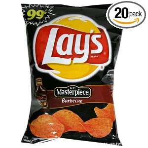 Lays Potato Chips, KC Masterpiece Barbeque, 2.5 Ounce Large Value 