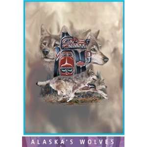  Alaska Wolves Mink Plush Blanket Queen Size   Signature 