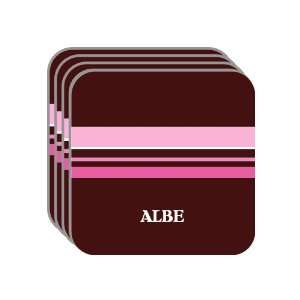 Personal Name Gift   ALBE Set of 4 Mini Mousepad Coasters (pink 