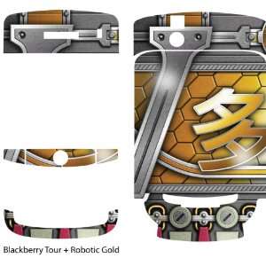   Robotic Gold Design Protective Skin for Blackberry Tour Electronics