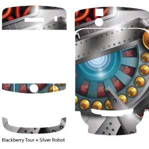   Silver Robot Design Protective Skin for Blackberry Tour Electronics
