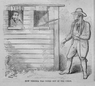HOW VIRGINIA WAS VOTED OUT OF THE UNION ANTIQUE HISTORY  