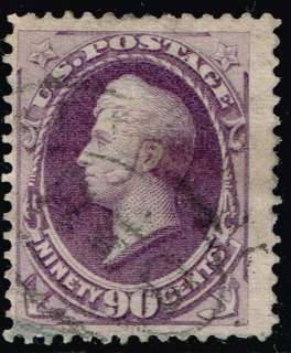 US stamp#218 90c Purple 1888 American Bank used stamp  