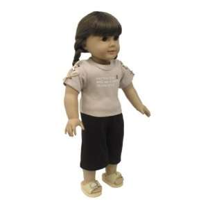  American Girl Doll Clothes Brown Capris & Nautical Shirt 