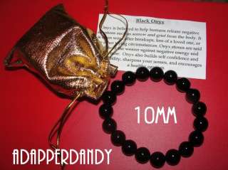 Black Onyx Beaded Bracelet 8mm or 10mm Charity HIV/AIDS  