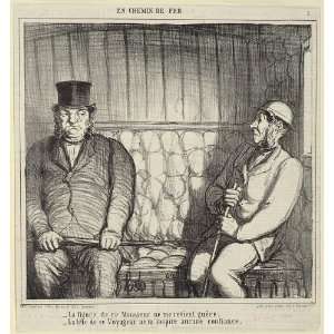  En chemin de fer,Middle Class Society,Honore Daumier