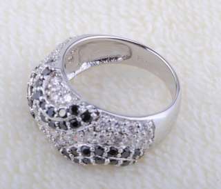 Wholesale jewelry rhodium 925 sterling Silver zircon Rings US 8.5 A123 