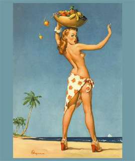 SEXY Gil Elvgren Pinup Girl MOUSE PAD TROPICAL Vargas  