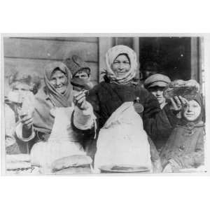 Russian women,selling bread,meat,pickles,butter,eggs,Krasnoyarsk 