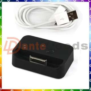   Dock Charger For Apple iPhone 4 4S + USB SYNC Cable Black Fast Ship US
