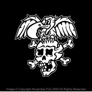Skull and Vulture Shirt Tattoo Cartoon Rockabilly Punk  