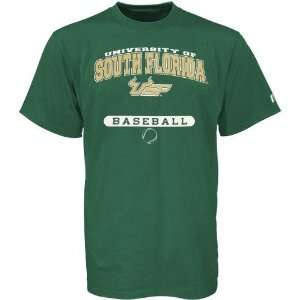   Russell South Florida Bulls Green Baseball T shirt